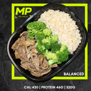 Beef Strips with Brown Rice & Broccoli