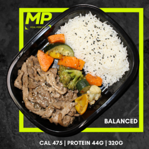 Beef Strips & Basmati Rice with Roasted Mixed Veggies